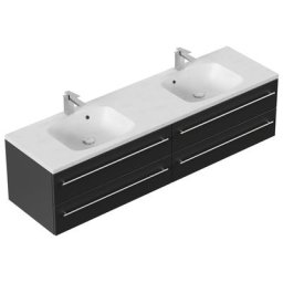 Meuble salle de bain Leon 180 noir satiné