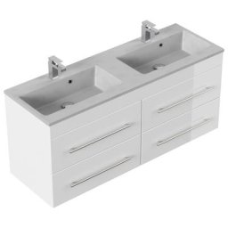 Meuble salle de bain Ophit 140 blanc brillant