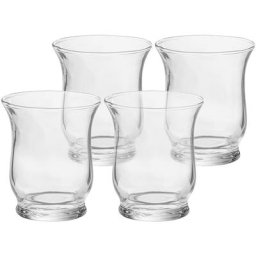Photophores en verre, rond, 9 cm, 7,5 cm Ø, 4 pièces