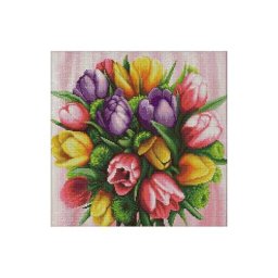 Kit broderie diamant ""tulipes"", 40 x 40 cm