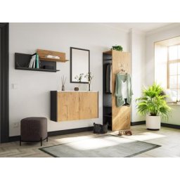 Meubles couloir Azul-L Quartz 4pcs armoire à chaussures 18 paires Oak