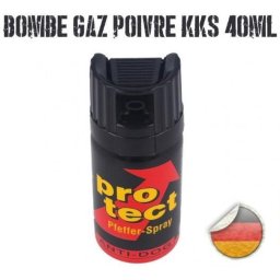 Bombe lacrymogène 40ml GAZ poivre Portée 5m