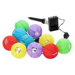 Guirlande lumineuse à lampions, LEDs solaires, multicolore