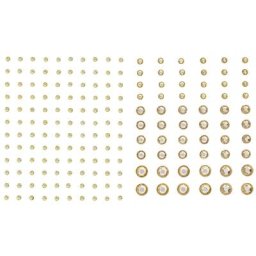 Demi-perles ""doré/cristal