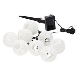 Guirlande lumineuse à lampions, LEDs solaires, blanc