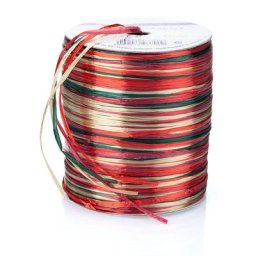 Raphia ""couleur nacrée"", 50 m, rouge/vert/doré
