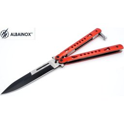 Balisong couteau papillon 22,2cm rouge - ALBAINOX