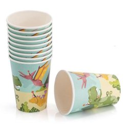Gobelets en carton ""dinos"", 210 ml, 10 pcs
