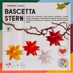 r origami transparent ""étoile Bascetta"", 7,5 x 7,5 cm, 128 feuilles
