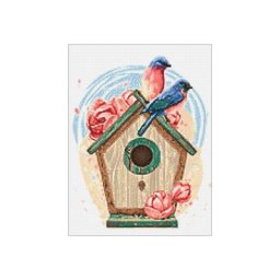 Kit broderie diamant ""maison d'oiseau"", 30 x 40 cm