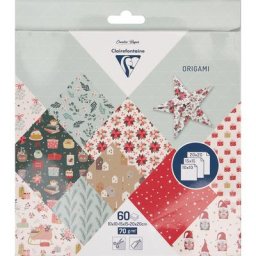 Papier origami ""Noël"", 10 x 10 cm, 15 x 15 cm, 20 x 20 cm, 60 feuilles