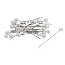 Épingles à têtes nacrées, crème, longueur : 55 mm, contenu : 32 pièces