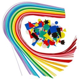 Bandes de papier coloré, multicolore, 300 bandes