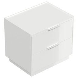 Table de chevet Artem 60cm B avec 2 tiroirs SoftClose Blanc brillant