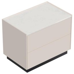 Table chevet Concepto XL 70cm B quartz avec 2 tiroirs Push to Open Creme Graphit