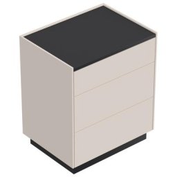 Table de chevet Lux L 60cm avec 3 tiroirs Push to Open Creme Graphite