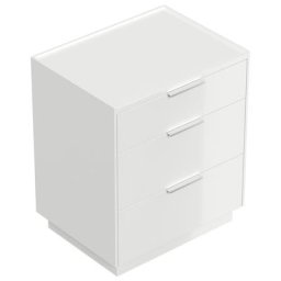Table de chevet Tamilis 60cm avec 3 tiroirs SoftClose Blanc brillant