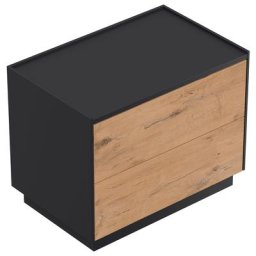 Table de chevet Concepto XL 70cm B avec 2 tiroirs Push to Open Oak