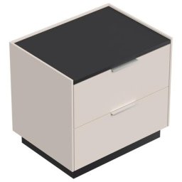 Table de chevet Artem 60cm B avec 2 tiroirs SoftClose Creme Graphite