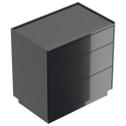 Table de chevet Lux XL 70cm avec 3 tiroirs Push to Open Graphite brillant