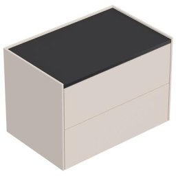 Table de chevet Somnia XL 70cm A avec 2 tiroirs Push to Open Creme Graphite