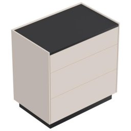 Table de chevet Lux XL 70cm avec 3 tiroirs Push to Open Creme Graphite