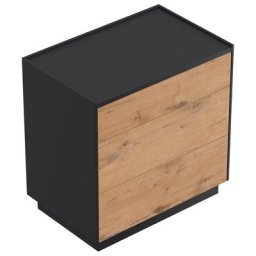 Table de chevet Lux XL 70cm avec 3 tiroirs Push to Open Oak