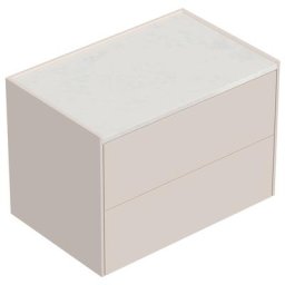 Table chevet Somnia XL 70cm A quartz avec 2 tiroirs Push to Open Creme Graphite