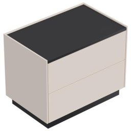 Table de chevet Concepto XL 70cm B avec 2 tiroirs Push to Open Creme Graphite