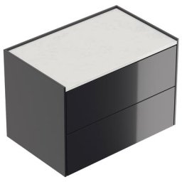 Table de chevet Somnia XL 70cm A quartz ac 2 tiroirs Push to Open Graphite brill
