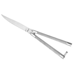 Couteau papillon balisong argenté 24cm - Léopard
