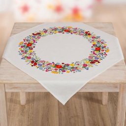 Nappe à broder ""fleurs colorées