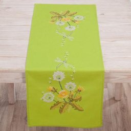 Chemin de table à broder ""pissenlit
