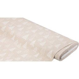 Tissu de décoration de Noël ""sapins"", de la série Lorena, beige/blanc