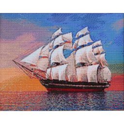 Kit broderie diamant ""voilier"", 48 x 38 cm