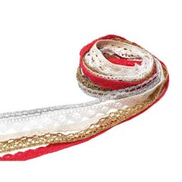 Set de galons en dentelle aux fuseaux ""Noël"", 10-12 mm, 5x 1 m