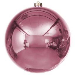 Boule de Noël en plastique, rose, 20 cm Ø