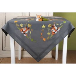 Nappe à broder ""renards en automne