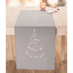Chemin de table à broder ""arbres de glace