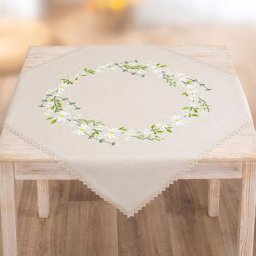 Nappe à broder ""couronne de marguerites