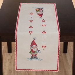 Chemin de table à broder ""lutin et thé