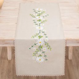 Chemin de table à broder ""marguerites