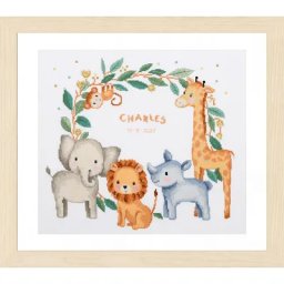 Tableau à broder ""animaux de la jungle"", 36 x 33 cm