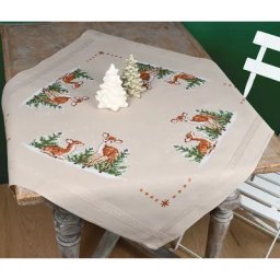 Nappe à broder ""chevreuil en hiver