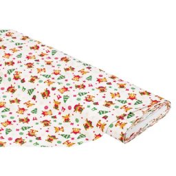 Tissu coton ""bébé rennes"", blanc/multicolore, de la série ""Mona