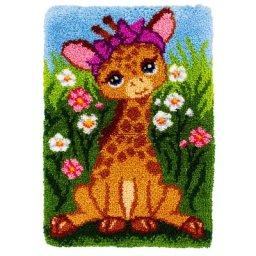 Tapis au point noué ""petite girafe"", 50 x 74,5 cm