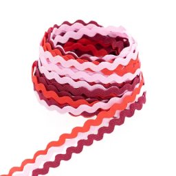 Rubans dentelées, rouge-rose, 7 mm, 3x 3 m