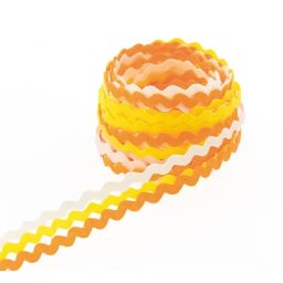 Rubans dentelés, jaune-orange, 7 mm, 3x 3 m