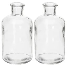 Vases en verre, 13 cm, 6,5 cm Ø, 2 pièces