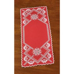 Kit Hardanger – Chemin de table ""flocons de neige